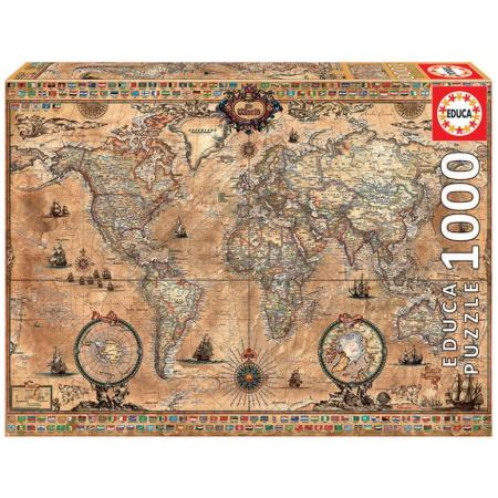 EDUCA - Puzzle 1000 Mapa-Múndi 15159