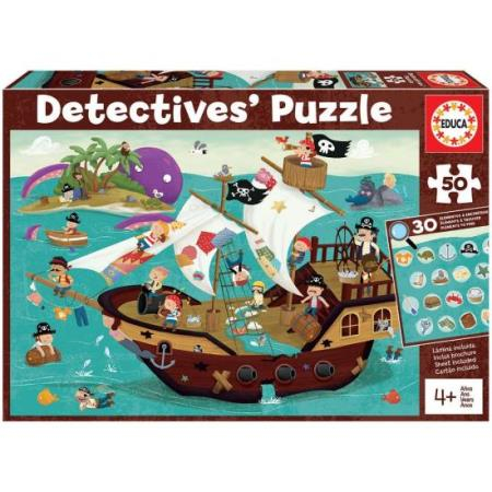 EDUCA - Puzzle 50 Barco Pirata "Detectives" 18896