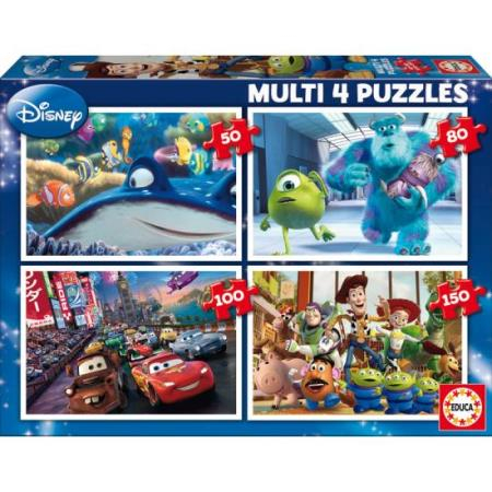 EDUCA - Puzzle Multi 4 Puzzles Pixar 50-80-100-150 15615