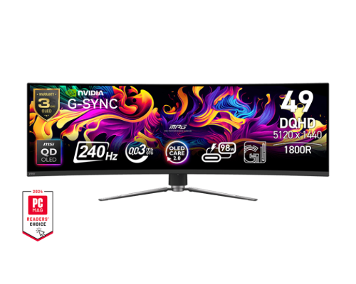 Monitor Gamer MSI 49 polegadas MPG 491CQPX QD-OLED 0.03ms 240HZ 2xHDMI 1xDP