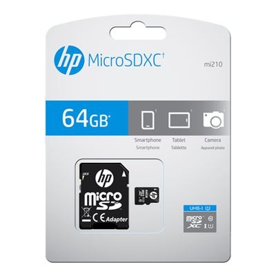 Cartão de Memória HP 64GB mi210 Class 10 U1 microSDXC Flash Memory Card