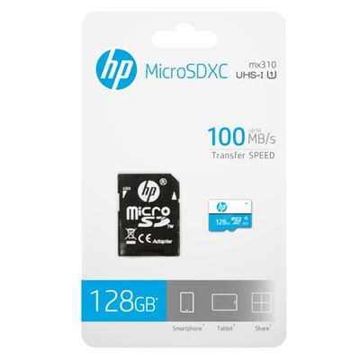 Cartão de Memória HP 128GB mx310 Class 10 U1 microSDXC Flash Memory Card