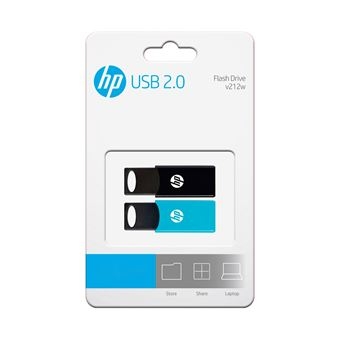 Memória Usb HP 2 x 64GB v212w USB 2.0 Twin Pack Pen Drive