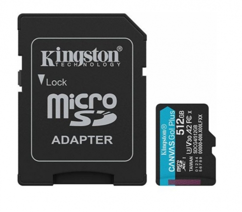 512GB microSDXC Canvas Go Plus Gen4 200MB/s A2 U3 V30 Card + Adapter