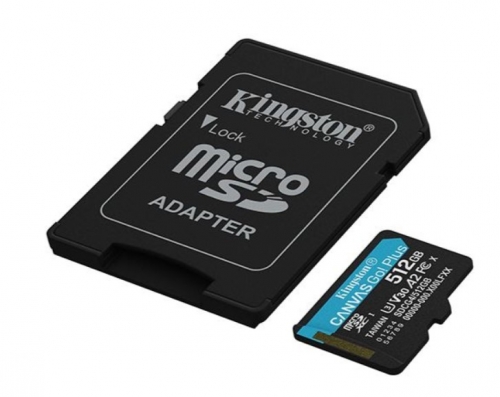 512GB microSDXC Canvas Go Plus Gen4 200MB/s A2 U3 V30 Card + Adapter