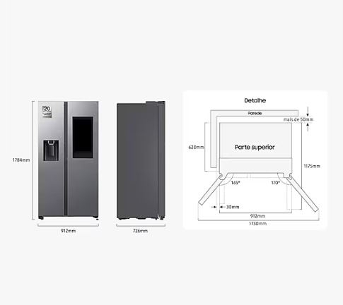 Frigorifico Side by Side SAMSUNG - RS90F66BETEF No Frost 614L