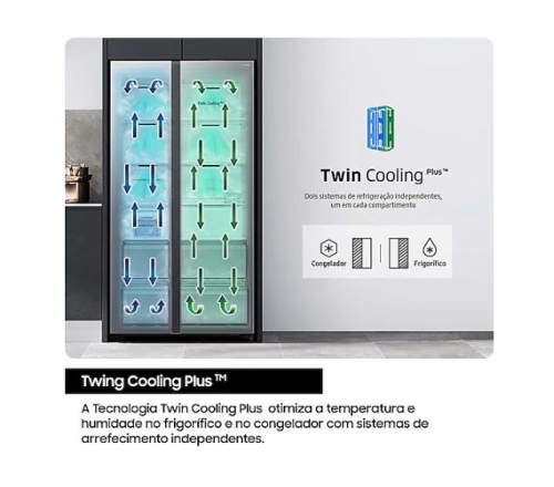 Frigorifico Side by Side SAMSUNG - RS90F66BETEF No Frost 614L