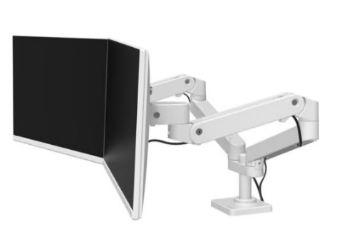 Ergotron LX Pro Kit de montagem para 2 visores LCD branco até 27'' montável na secretária, 45-686-290