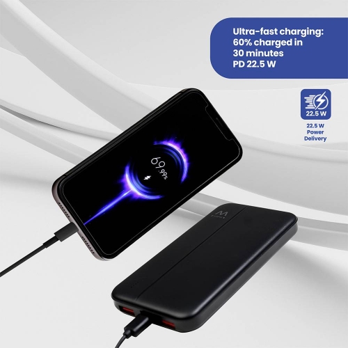 EWENT POWERBANK SLIM 10000MAH 22.5W BLACK