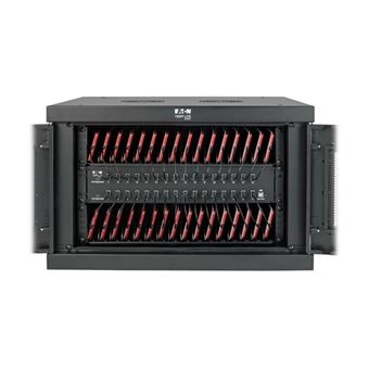 Eaton Tripp Lite Series 32-Device USB Charging Station Cabinet with Sync for Smartphones, Wall Mount and Desktop Options, 230V, Schuko CEE7 to C13 Plug, Black - Carregador multi-dispositivo armário - com disjuntor - ambiente de trabalho, montagem na