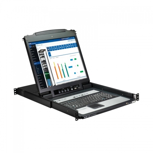 Eaton Tripp Lite Series NetDirector 16-Port 1U Rack-Mount Console KVM Switch with 19 in. LCD, French Keyboard - Consola KVM Com chave KVM - 16 portas - USB - Francês - 19" - montável em bastidor - 1280 x 1024 @ 60 Hz - preto - 1U - para P/N: B022-U08