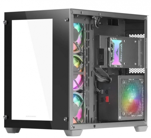 Caixa Extended-ATX Mars Gaming MCV3 RGB Vidro Temperado Preta