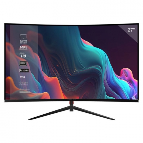 Monitor Mars Gaming 27 polegadas MV-27C FHD 1920 1080 CURVED FRAMELESS SLIM MONITOR FREESYNC & GSYNC SUPPORT HDR10 TECHNOLOGY HDMI 3.5MM