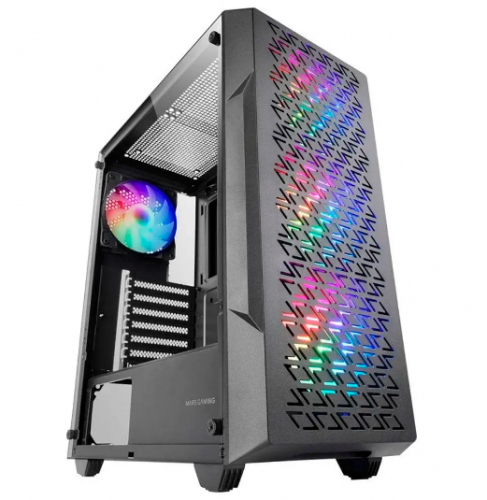 Caixa ATX Mars Gaming MC-GEO FRGB Tempered Glass Preta