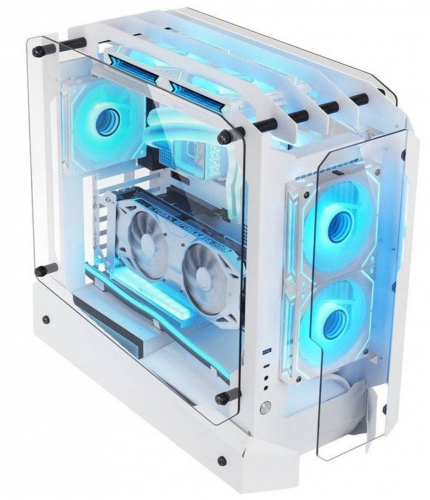 Caixa ATX Mars Gaming MC-EDGE RGB Tempered Glass Branca