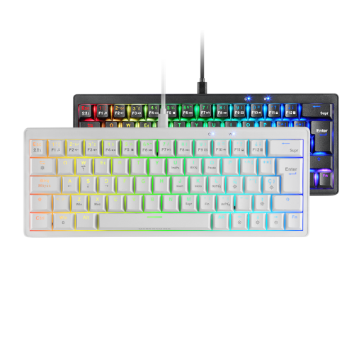 Teclado Mecânico Mars Gaming MKMINIPRO Branco RGB 60% PT Linear Lubricated Switches