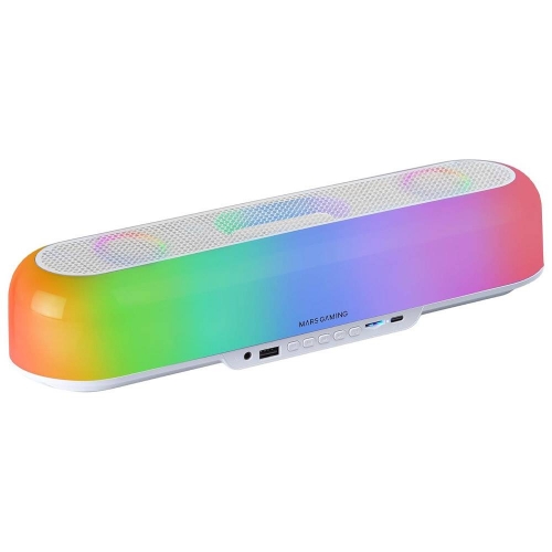 Soundbar Mars Gaming MSB-ORB 360º RGB 20W RMS Bluetooth Branca