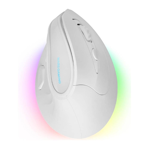 Rato Óptico Mars Gaming MM-SK Ergonomic Vertical RGB Wireless/Bluetooth 8400DPI Branco