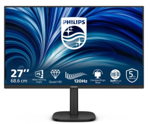 Monitor Philips 27B2N3500J LED 27" QHD120 Hz IPS 350 4 ms 2xHDMI, DisplayPort preto, 27B2N3500J/00