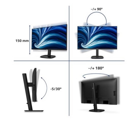 Monitor Philips 27B2N3500J LED 27" QHD120 Hz IPS 350 4 ms 2xHDMI, DisplayPort preto, 27B2N3500J/00