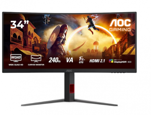 Monitor Curvo AOC Gaming 34 polegadas CU34G4Z Fast VA WQHD 240Hz 0.5ms