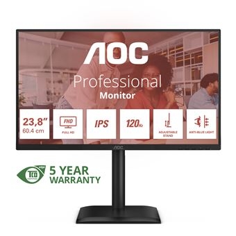 Monitor AOC 24E4U - LED - FHD - 4 ms - 120 Hz - 23.8 polegadas