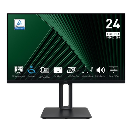 Monitor MSI PRO MP245PG 24 polegadas FHD IPS 1ms MPRT / 4ms GTG 100Hz HDMI DP D-Sub VGA