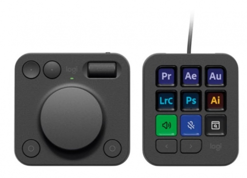 Logitech Master Series MX Creative Console Conjunto de teclado e discador luz traseira USB-C grafite