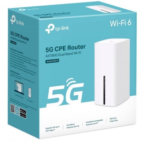 Router TP-Link Archer NX210 5G EasyMesh AX1800 Dual-Band Wi-Fi 6 (802.11ax) Gigabit Branco