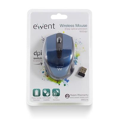 Rato Óptico Ewent EW3218 Wireless 1600DPI Preto