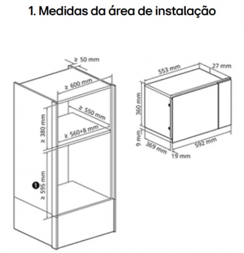 MICRO-ONDAS DE ENCASTRE LG MG7Z2593B 25LT