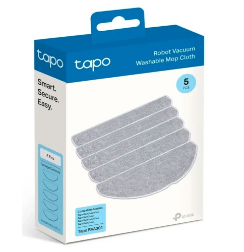 Esfregão TP-Link Tapo RVA301 p/ RV30 Max Plus/RV30 Max/RV20 Max Plus/RV20 Max (5 Unidades)