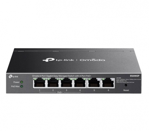 Switch de Rede TP-Link Omada ES206GP 6 Portas Gigabit com 4 Portas PoE+ Managed