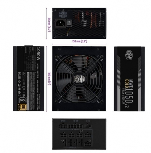 Fonte Alimentação Cooler Master MWE Gold 1050 V2 ATX3.1 A/EU CORD