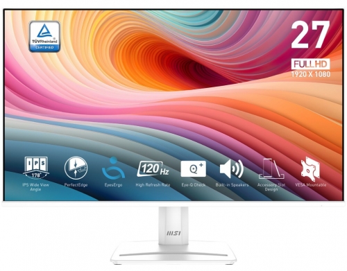 Monitor MSI 27" PRO MP275W E2 IPS FHD 16:9 120Hz (1ms) Branco