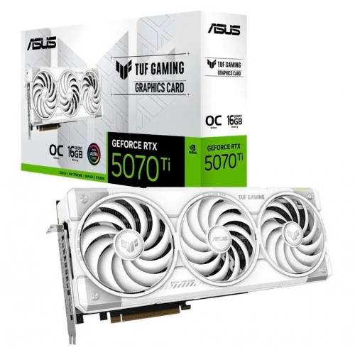 Placa Gráfica Asus NVIDIA GeForce RTX 5070 Ti Blackwell TUF Gaming OC White 16GB GDDR7 DLSS4 90YV0MD3-M0NA00