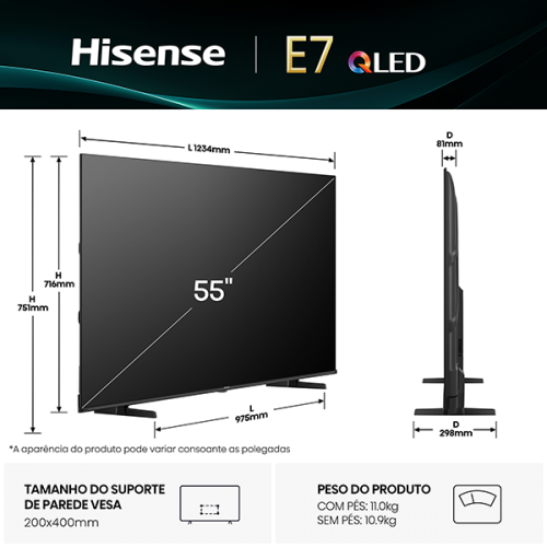 QLED HISENSE - 55E7Q