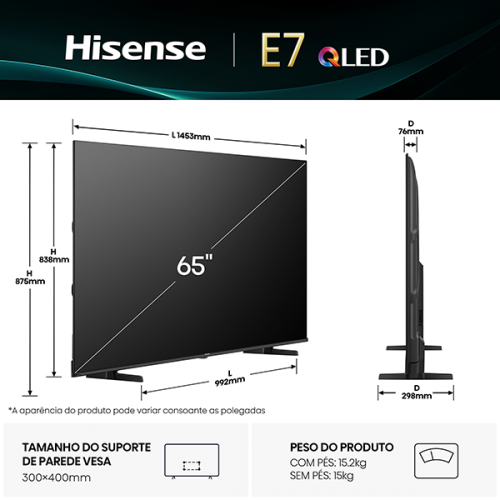 QLED HISENSE - 65E7Q