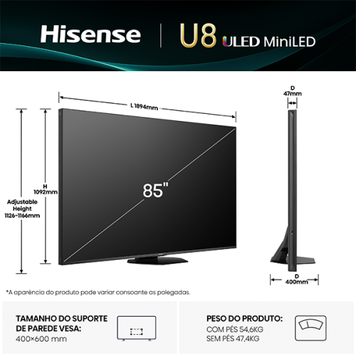 MINI LED HISENSE - 85U8Q
