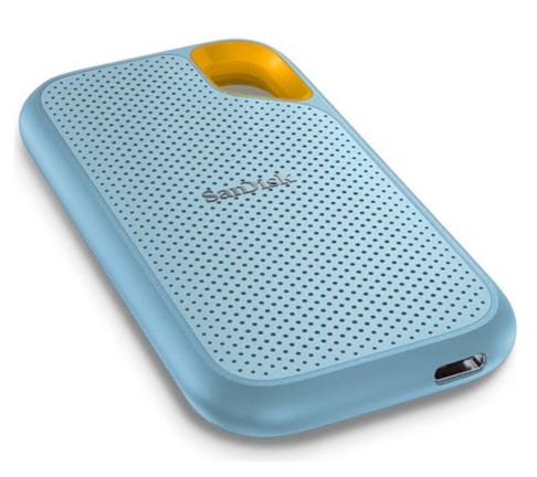 Disco SanDisk Extreme Portable V2 SSD encriptado 4TB externo USB 3.2 Gen 2 (USB C conector) 256-bits AES azul, SDSSDE61-4T00-G25B