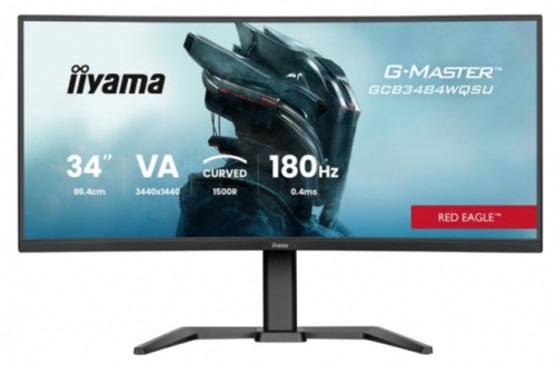 Monitor iiyama G-MASTER Red Eagle GCB3484WQSU-B1 LED gaming curvo 34" UWQHD 180 Hz 0.4 ms altifalantes preto