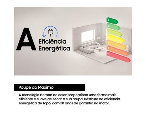 Máquina de Secar Roupa Samsung DV90DG6845LEU3 9 kg Bomba de Calor Classe A – AI Dry+ Wi-Fi