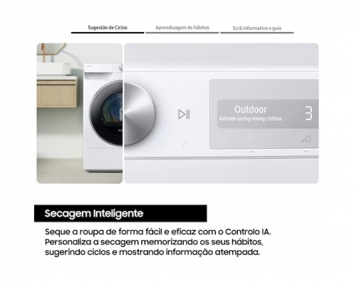 Máquina de Secar Roupa Samsung DV90DG6845LEU3 9 kg Bomba de Calor Classe A – AI Dry+ Wi-Fi