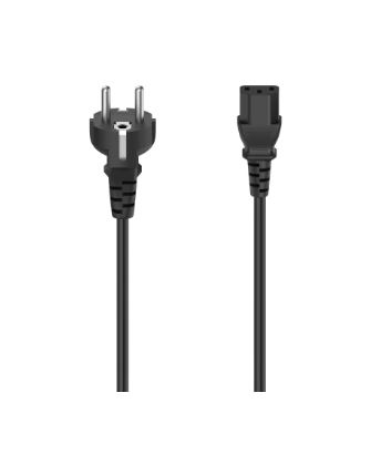 Cabo de alimentação Hama , plugue com contato de aterramento - Cabo de alimentação IEC de 3 pinos, 2,5 m, preto