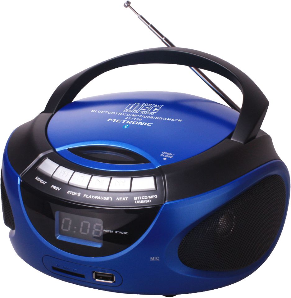 METRONIC Rádio CD MP3 Bluetooth Azul 477129 Metronic Aparelhagens