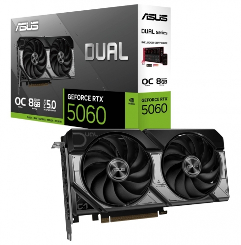 Placa Gráfica Asus NVIDIA GeForce RTX 5060 "Blackwell" Dual OC 8GB GDDR7 DLSS4