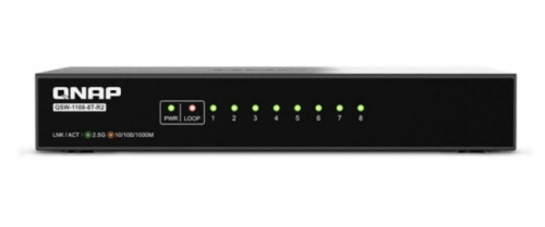 Switch QNAP QSW-1108-8T-R2 sem gestão 8 x 10/100/1000/2.5G desktop , QSW-1108-8T-R2