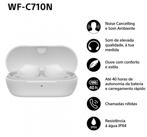 Auriculares Sony WF-C710N Noise Cancelling True Wireless Brancos