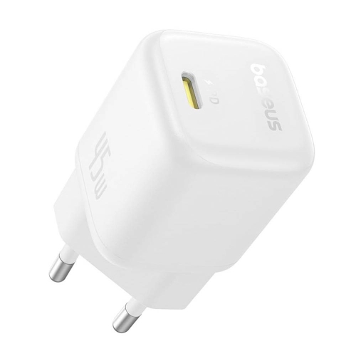 Carregador Baseus PicoGo GaN Fast Charger Ultra-Mini 45W USB-C Branco