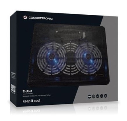 Base Refrigeração Conceptronic Thana Pad 15.6" LED Azul Preto